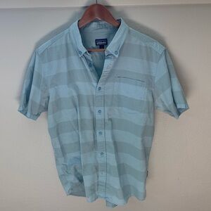 Patagonia Blue Striped Cotton Button Up